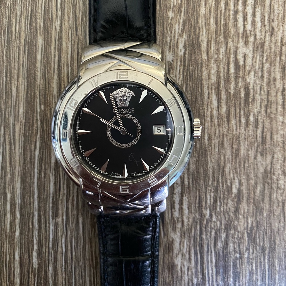 Men’s black Versace watch